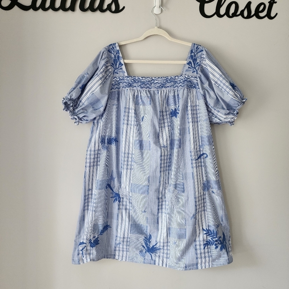 Johnny Was Marbella Embroidered Square Neck Dress Size XL - Picture 3 of 10